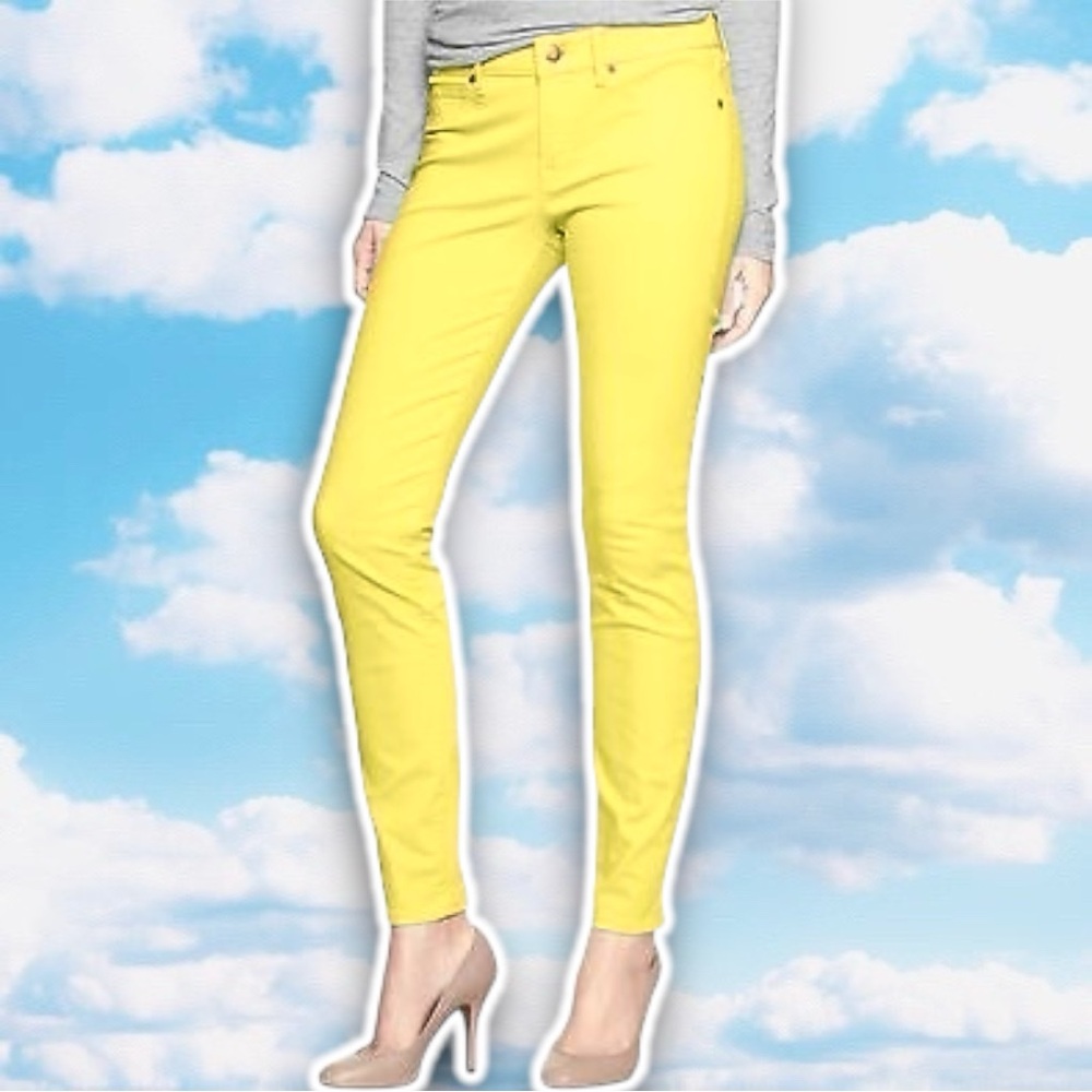 NWOT GAP 1969 Legging Skimmer Jeans Sz 32 Yellow Preppy Country Club Golf Course
